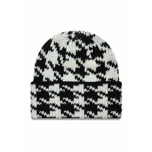 Caciula tricotata cu model houndstooth - Alb/Negru imagine