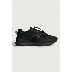 Pantofi sport din material textil cu insertii de piele intoarsa - Negru stins imagine