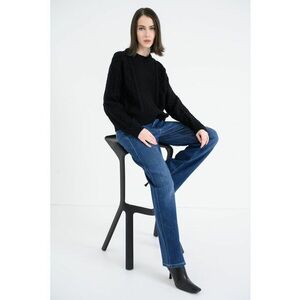 Pulover din amestec de lana cu model torsade - Negru imagine