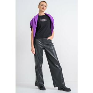 Tricou din bumbac cu imprimeu logo - Negru imagine