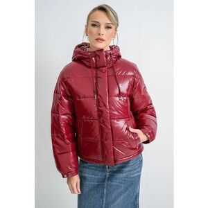 Geaca relaxed fit cu mansete elastice - Visiniu imagine