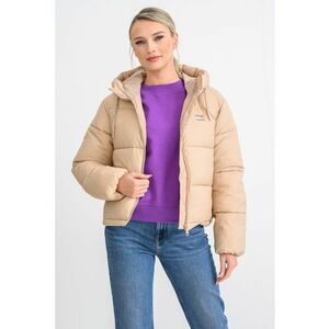 Geaca cu vatelina si gluga - Bej imagine