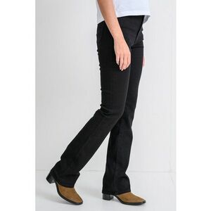 Blugi cu croiala bootcut si talie inalta - Negru imagine