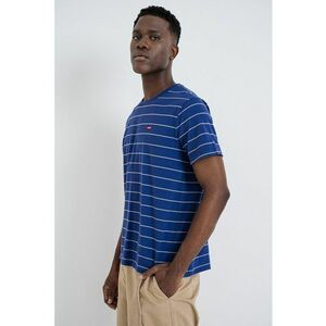 Tricou de bumbac cu logo Original Housemark - Alb/Albastru inchis imagine