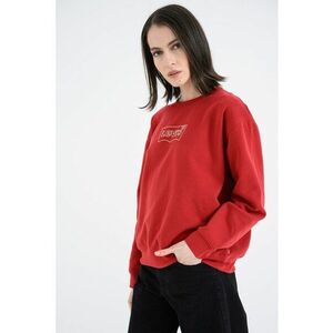 Bluza de trening cu decolteu la baza gatului si croiala lejera - Visiniu imagine