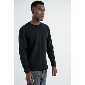Bluza cu decolteu la baza gatului si maneci cazute - Negru imagine