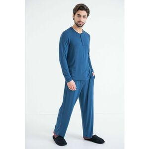 Pijama uni din amestec de modal - Albastru inchis imagine