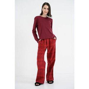 Pijama lunga de bumbac - Visiniu imagine