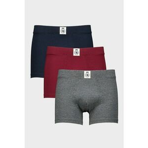 Set de boxeri din amestec de bumbac - 3 perechi - Visiniu/Albastru ultramarin/Gri inchis melange imagine
