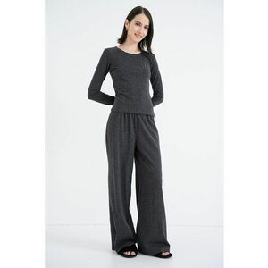 Pijama din amestec de bumbac cu logo - Gri antracit/Argintiu imagine