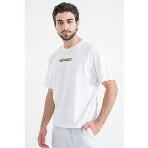 Tricou din bumbac organic cu imprimeu grafic - Verde inchis/Alb optic imagine