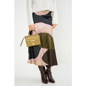 Fusta midi din satin - Maro inchis/Kaki inchis/Bleumarin imagine