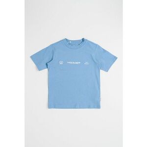 Tricou din bumbac cu imprimeu - Alb/Albastru deschis imagine