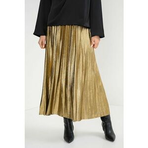 Fusta plisata cu aspect lucios - Auriu imagine