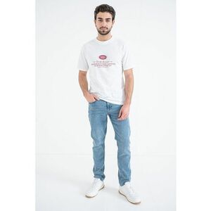 Tricou din bumbac cu imprimeu - Visiniu/Alb optic imagine