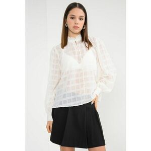 Camasa semitransparenta cu insertii stralucitoare - Alb imagine