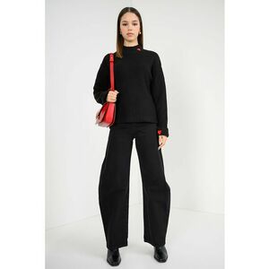 Pulover lejer cu inimi brodate - Rosu/Negru imagine
