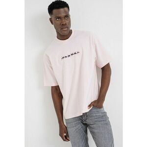 Tricou lejer de bumbac Deterent - Negru/Roz pastel imagine