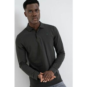 Bluza polo din amestec de bumbac organic Dunda - Kaki imagine