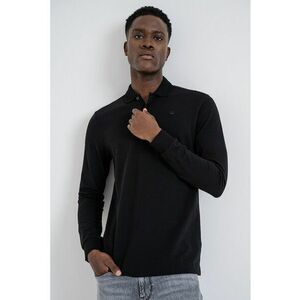 Bluza polo din amestec de bumbac organic Dunda - Negru imagine