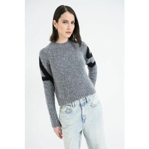 Pulover din amestec de lana alpaca Sylvie - Negru/Gri melange imagine