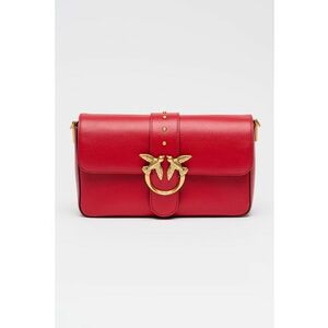 Geanta crossbody de piele cu clapa - Rosu imagine