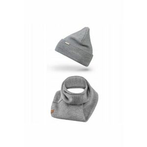Set Caciula si fular dama Brodrene - Acril - Gri imagine