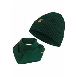 Set 2 in 1 - Caciula/Guler - Acril - Circumferinta 56-58 - Verde imagine