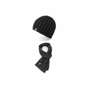 Set caciula cu fular Brodrene - Acril - Universal - Gri inchis imagine