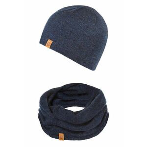 Set caciula + fular tip guler barbati - Brodrene - Acril - Circumferinta 56-60 cm - Fular 78 x 40 cm - Bleumarin imagine