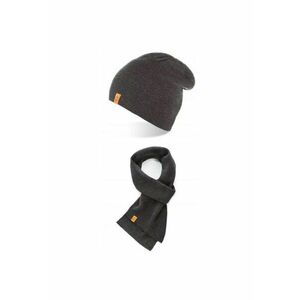Set caciula cu fular Brodrene - Acril - Universal - Gri inchis imagine
