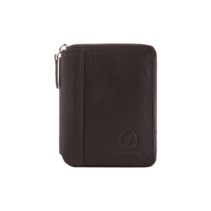 Portofel din piele naturala - Brodrene - G-05L - pentru barbati - 10 x 13 x 2 cm - Maro inchis imagine