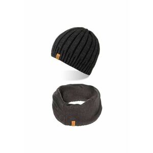 Set caciula cu fular Brodrene - Acril - Universal - Gri inchis imagine