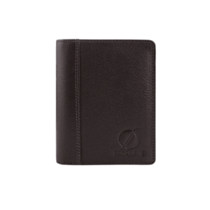 Portofel din piele naturala - Brodrene - G-06L - pentru barbati - 10 x 13 x 2 cm - Maro inchis imagine
