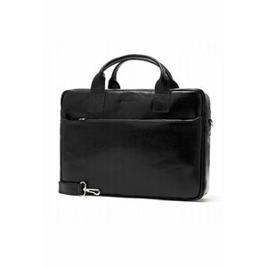 Geanta barbati Brodrene - pentru laptop - Piele naturala - 29x40x9 - Negru imagine