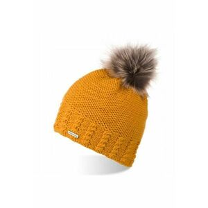 Caciula cu ciucure dama - Brodrene - Lana - 55-58 cm - Galben imagine