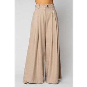 Pantalon lung elegant Beige 19462 - Bej imagine