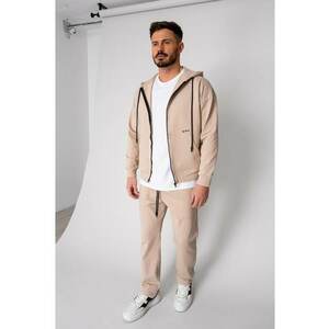 Set Loren din bumbac Jacheta si pantalon Beige 19307 - Bej imagine
