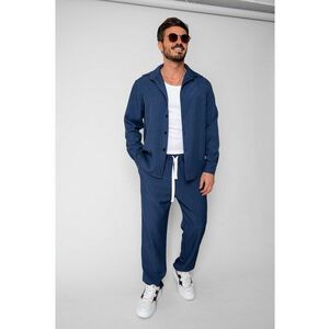 Set camasa si pantalon lung Premium Edition Dark Blue New 19323 - BLUE imagine