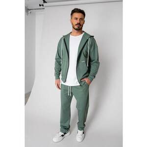 Set Loren din bumbac Jacheta si pantalon Dark Olive 19292 - Verde masliniu inchis imagine
