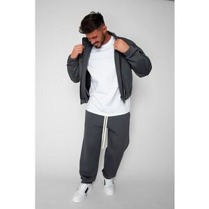 Set Winter Jacheta cu fermoar si pantalon drept Grey Anthracite 19421 imagine