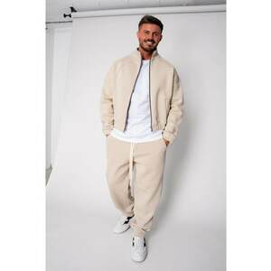 Set Winter Jacheta cu fermoar si pantalon drept Beige 19417 - Bej imagine