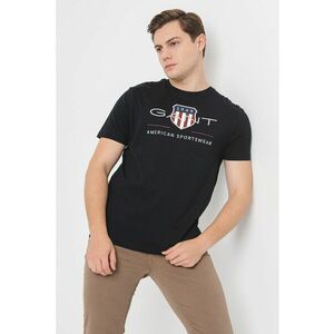 Tricou din bumbac cu model logo - Negru imagine