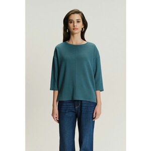 Bluza striata cu maneci medii - Albastru petrol imagine