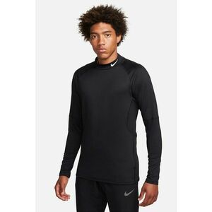 Bluza slim fit cu guler scurt si tehnologie Dri-Fit pentru fitness - Negru imagine