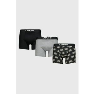 Set de boxeri cu imprimeu logo - 3 perechi - Negru/Gri melange imagine