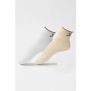 Set de sosete scurte unisex - 2 perechi - Alb optic/Crem imagine