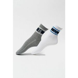 Set de sosete scurte unisex - 2 perechi - Alb/Gri melange imagine