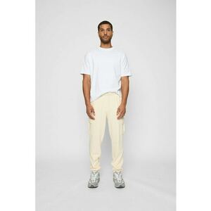 Pantaloni cargo din amestec de bumbac organic - Crem imagine
