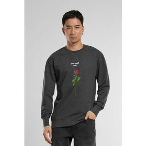 Bluza de trening cu imprimeu si decolteu la baza gatului - Gri carbune imagine